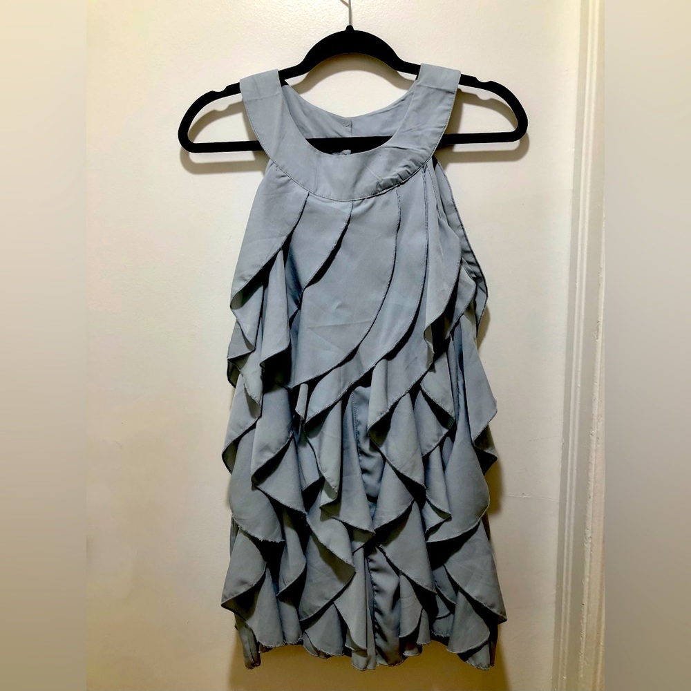 Lucky & Coco Women Short Dress Gray Layered